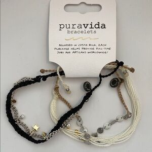 Pura Vida Black and White Bracelets Set